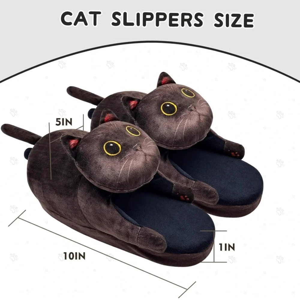 Cozy Cat Slippers - Brown and Black